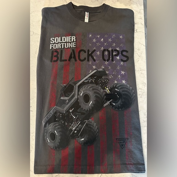 NWOT Soldier Fortune Monster Jam Men’s Dark Grey Tshirt - Picture 2 of 4